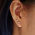 Gold Heart Barbell Single Earring